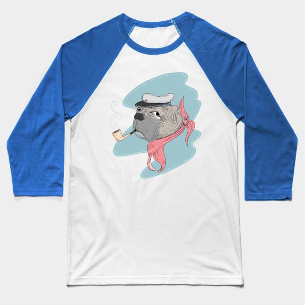 Captain Pug Baseball T-Shirt by schlag.art